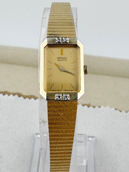 Fabulous Petite Vintage Diamond Seiko Watch 18K Gold Plated  Link Bracelet main image 4